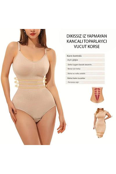 Sh Mağazacılık Corset Mamey cu efect în 3 zone (CU CÂRLIG DE jos) cu închidere cu capse (ZIBIN).