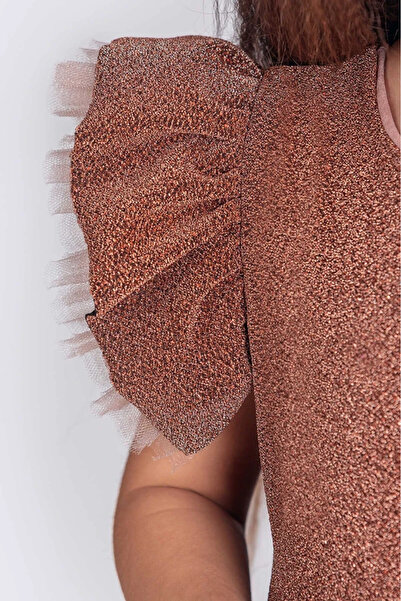 vestitino Kız Çocuk Abiye Elbise Tül Detaylı Simli