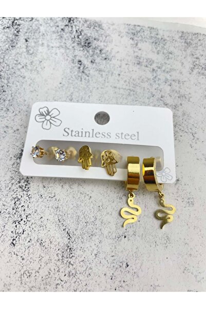 TakıDolabı أقراط فولاذية مكونة من 6 قطع