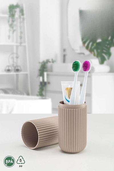 Heredot Mithra Life Travel Type Cream Πλαστική οδοντόβουρτσα, γυαλιά, κουτί αξεσουάρ Δοχείο αποθήκευσης MIT1211