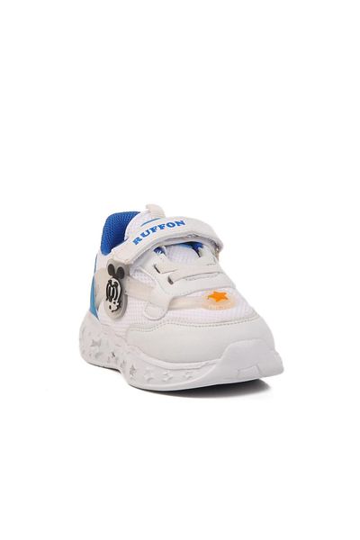 WALKWAY White Blue Velcro Lighted Lightweight Unisex Children's Sneakers B