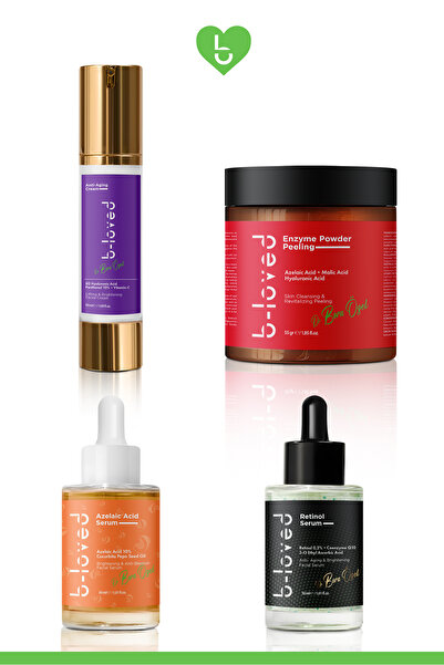 b-loved BLoved 4'lü Cilt Yenileme Seti Retinol Serum, Azelaik Serum, Enzim Pe...