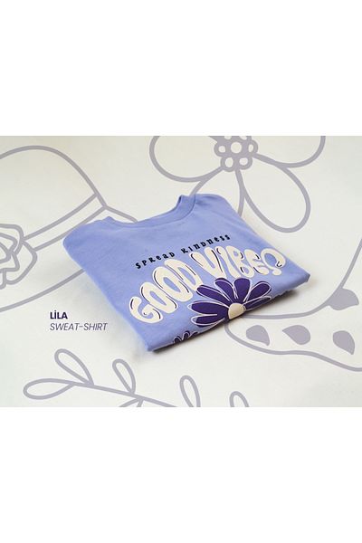Çikoby Girl's Sweat Shirt Printed Lilac Crop