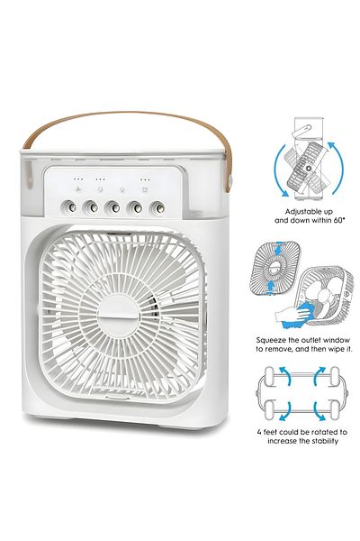 Weedasi Air Cooler Fan - Compact, Multi-Functional with Mist & LED Light