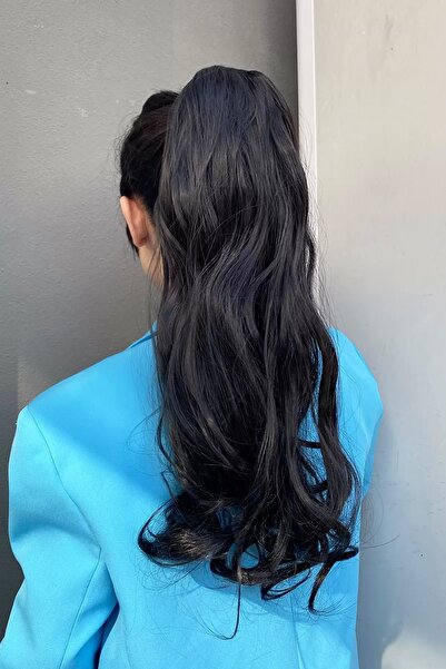 TakıDolabı Păr negru ondulat în coadă de cal