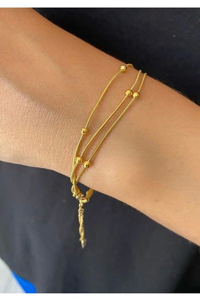 TakıDolabı Steel 3-Piece Dorica Bracelet