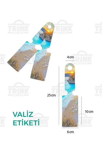 Trink Çanta Trink Bag Patterned Silicone Suitcase and Luggage Luggage Tag with Name * 2 Pieces *