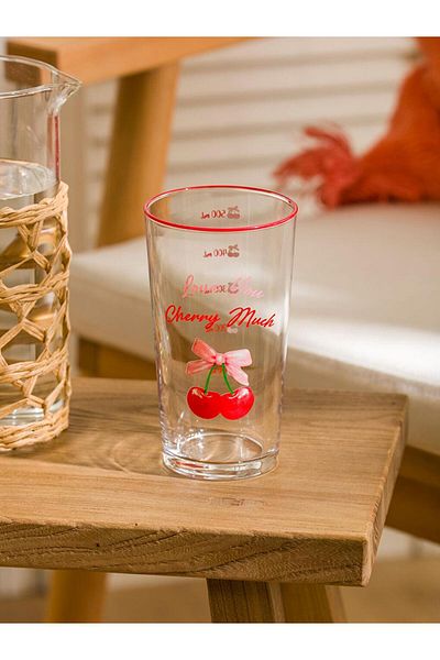LC Waikiki Lcw Home Cherry Printed Glass Water Glass 500 ml