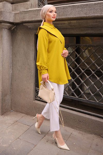 İmajButik Λαδί Πράσινο Μπροστινό Λεπτομερές Linda Tunic