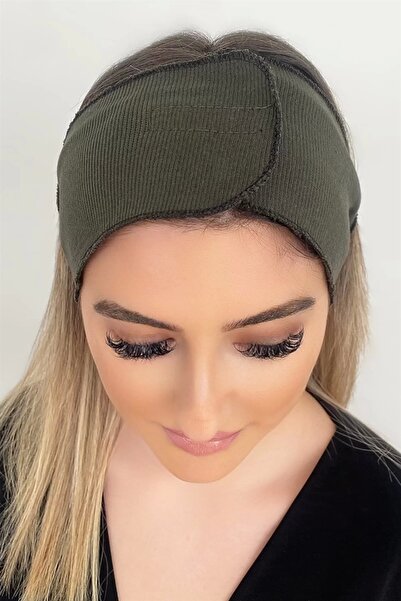 TakıDolabı Κορδέλα μαλλιών μακιγιάζ σε χακί πράσινο χρώμα