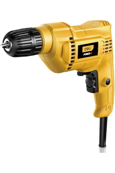 Deli مثقاب كهربائي بقوة 550 واط، سعة ظرف 10 مم، أصفر