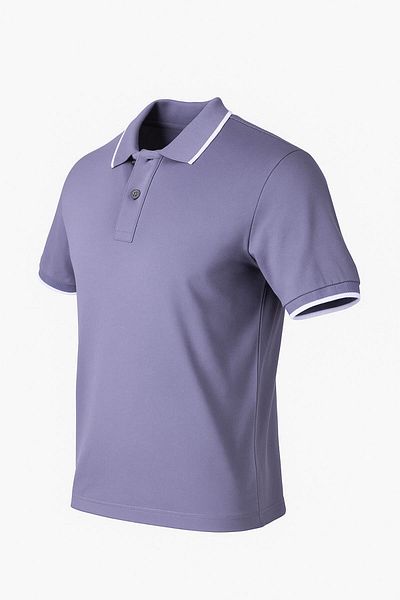 trender Striped Collar Light Gray Men's T-Shirt 2063
