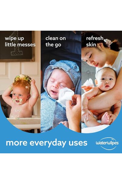 WaterWipes 720 منديلًا - عبوة من 12 منديلًا مبللة طبيعية