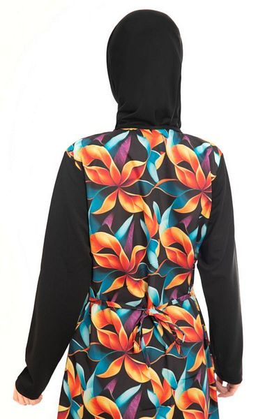sorisso Hijab Clothing Zippered Waist Tie Hijab Swimsuit