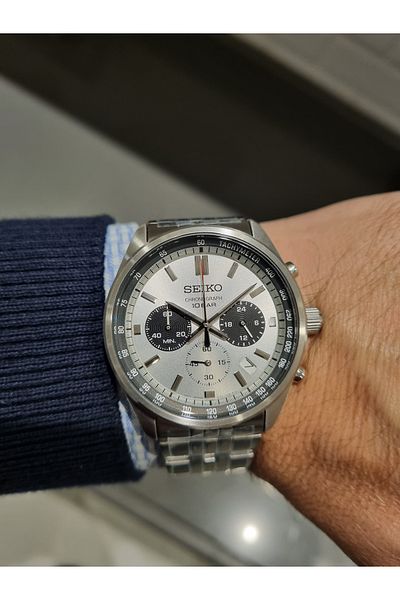 Seiko - Silver Dial Steel Band with Calendar, Sapphire Glass 10 Atm Waterproof Men's Wristwatch