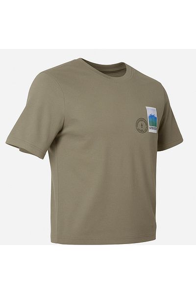 trender Ausgabetag Mountain Print Khaki Men's T-Shirt