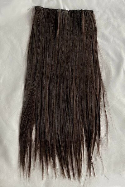 Genel Markalar Isıya Dayanıklı Yarım Ay Saç Çıt Çıt Düz Koyu Kestane 60Cm 110...