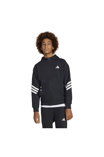 adidas Jachetă pentru copii JF 3S FZ HD, neagră