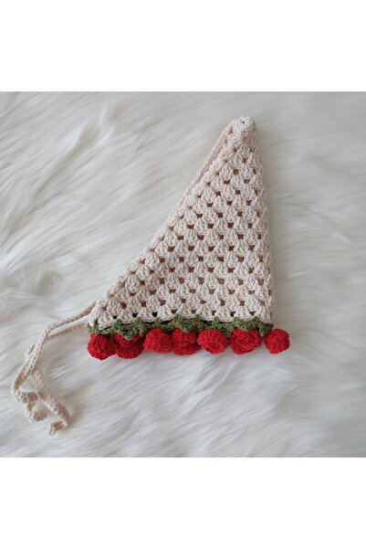 Home Hand Knitted Rose Hair Band /Bandana