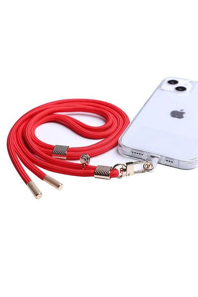 PROTECTION PRO QUIX - Mobile Smart Strap Red Lanyard With Gold Metal Strap Lock