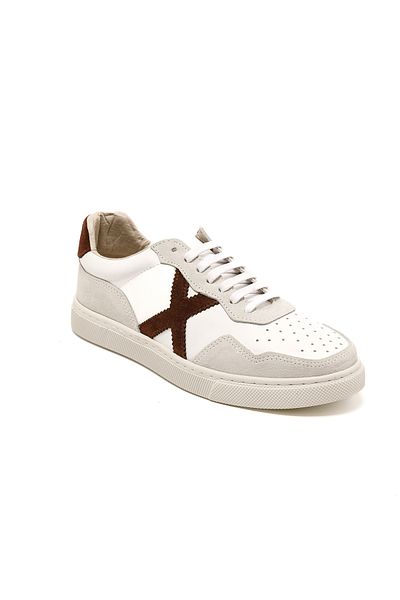 John May Tenis pentru femei / fete - Casual RC-25Y-006-M44 Piele albă-Grâu Bordeaux