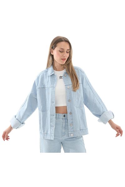 adidas Blue Denim Jaket - Women's Jacket for Jd4753-K P Ess Denim Jkt