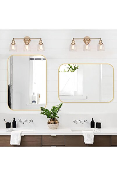 Generic 80*60 Gold Aluminum Frame Wall Mirror, Perfect for Your Home Decor