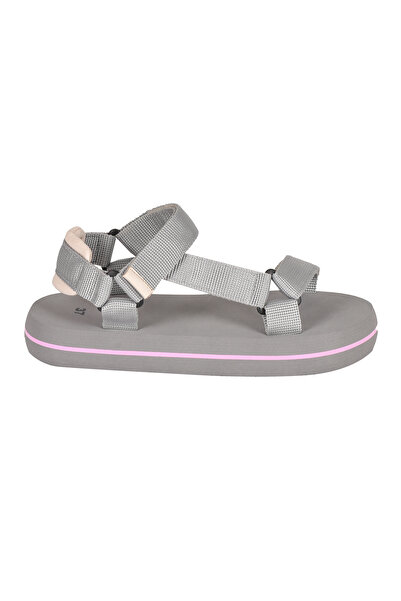 JustBow Gray Velcro Women's Eva Sandals