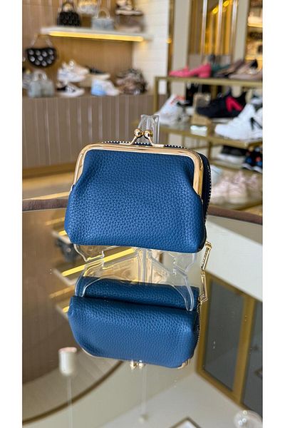 KRISTE BELL Imported mini card holder and coin purse navy blue