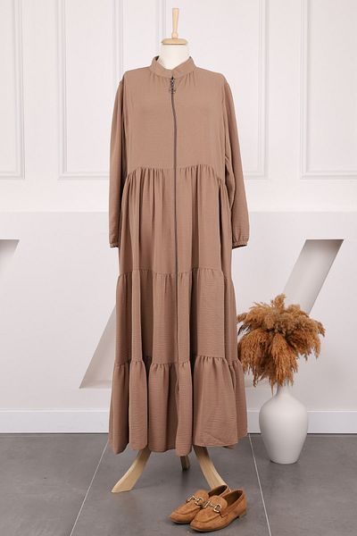 İmajButik Σκούρο βιζόν μανίκι ελαστικό φερμουάρ