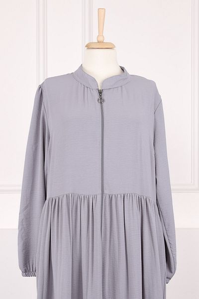 İmajButik Γκρι μανίκι ελαστικό φερμουάρ