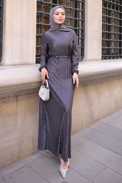 İmajButik Φόρεμα Smoked Pleated Crochet