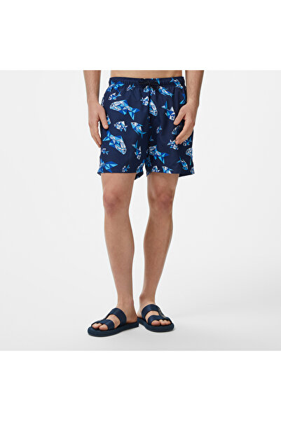 Nautica Erkek Lacivert Regular Fit Desenli Deniz Şortu