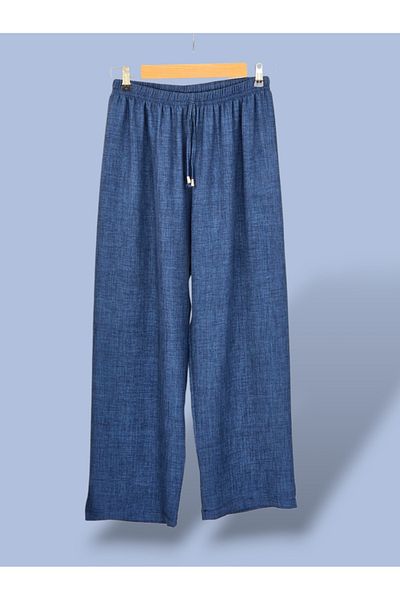 ENDAMIM Linen Pant Large Size Comfortable Fit Without Cover Waist Elastic Size 40-50