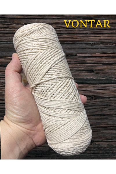VONTAR 2mm Ecru Macrame Twine Packaging Twine, Tobacco Twine - Sack Mouth Binding, Packaging Thread