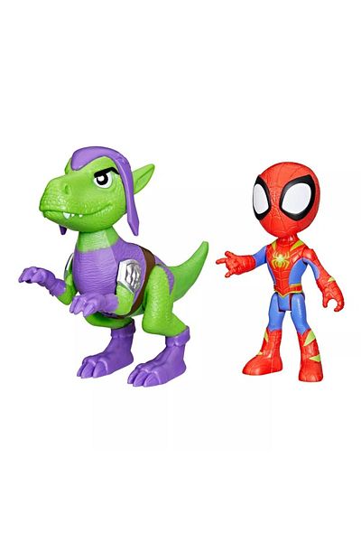 Marvel Spidey and His Amazing Friends Dino Webs Spidey and Goblin Raptor Figure Set of 2