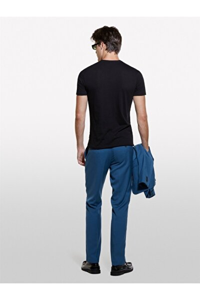 Sisley Ανδρικό μπλουζάκι 100% βαμβακερό Slim Fit μαύρο - 324A3WF0S101K
