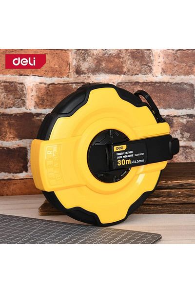 Deli Measure Long Tape, 30 Meter Length, Yellow/Black