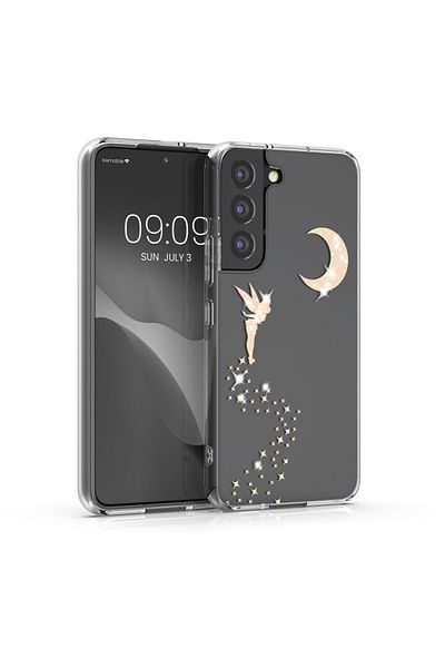 KWmobile Husă pentru Samsung Galaxy S22, silicon, transparentă/aurie, 58794.01