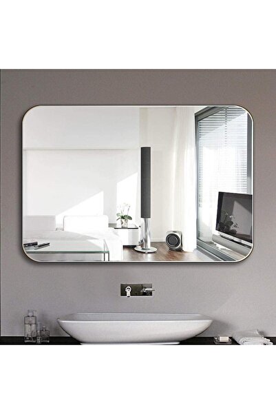 Generic 80*60 Silver Aluminum Frame Wall Mirror, Perfect for Your Home Decor