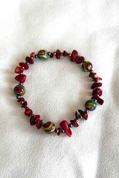 TakıDolabı سوار من الحجر الطبيعي مطرز بالمرجان (الثبات والشجاعة)