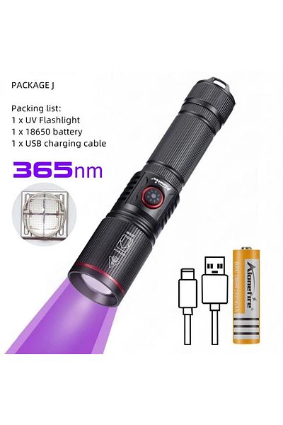 Choice black SV96 365nm 18650 Zoom 20W LED High Power UV Flashlight 365/395nm Invisible Ink Marker Cat Dog