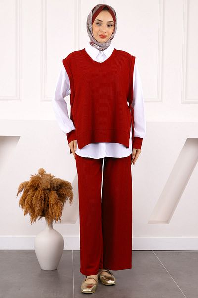 İmajButik Claret Red 3-Piece Combination Set