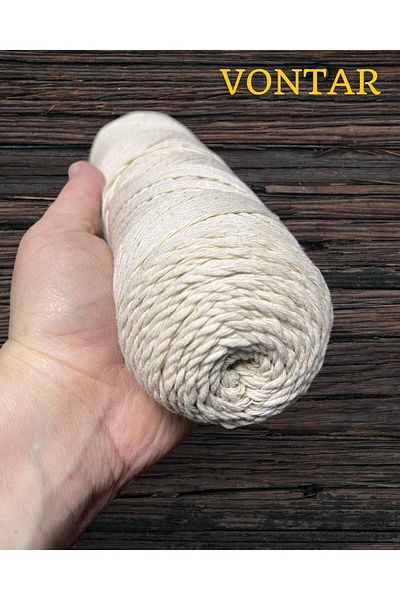 VONTAR 2mm Ecru Macrame Twine Packaging Twine, Tobacco Twine - Sack Mouth Binding, Packaging Thread