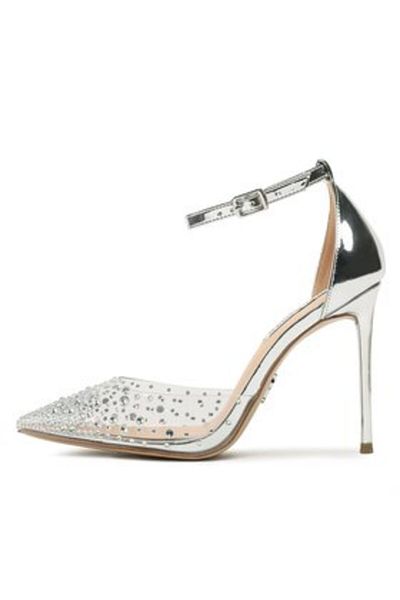 Steve Madden pantofi cu toc dama steve madden SM11002564 argintiu
