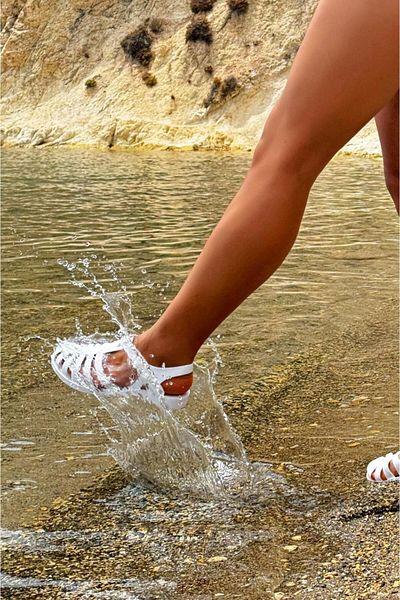 Emek Shiny White Women's Sandals