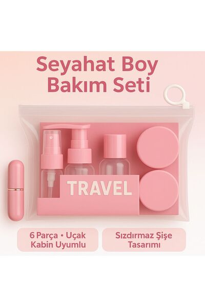 TARIK HOME 6 Parça Renkli Seyahat Bakım ve Kozmetik Seti, Uçak Kabin Uyumlu, ...