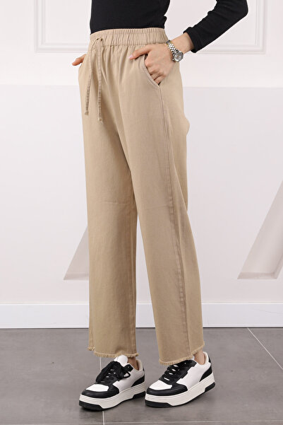 İmajButik Mink Elastic Waist Pocket Gabardine Trousers