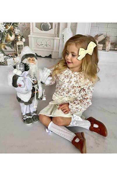 BEBEĞİME ÇORAP Fiyonklu File Dizaltı Çorap Kız Çocuk / Kız Bebek Beyaz