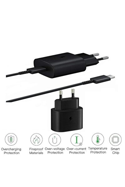 EMPORİUMOOD Samsung Galaxy A56 5G Uyumlu Type-C Ultra Hızlı Şarj Seti 22.5W 3.0 Amper (Şarj Adaptörü Ve Kablo)